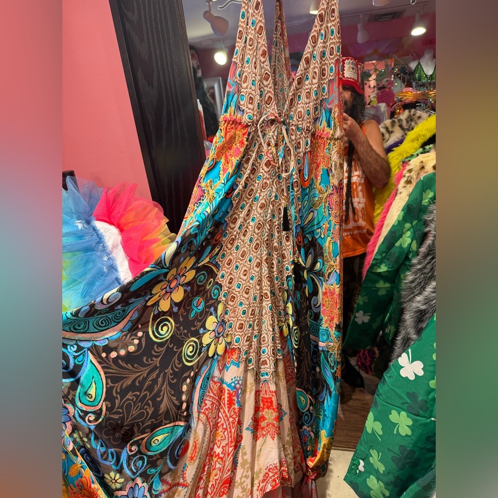 Key West Beach Vibes Manish Vaid Vibrant Multicolor Collector’s Maxi Dress